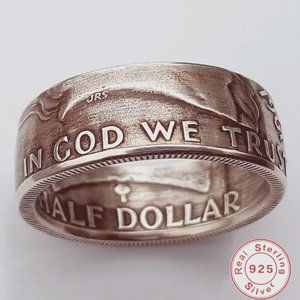 $$$ Awesome 1961 Half Dollar Replica Band Made of 925 Sterling Silver $$$